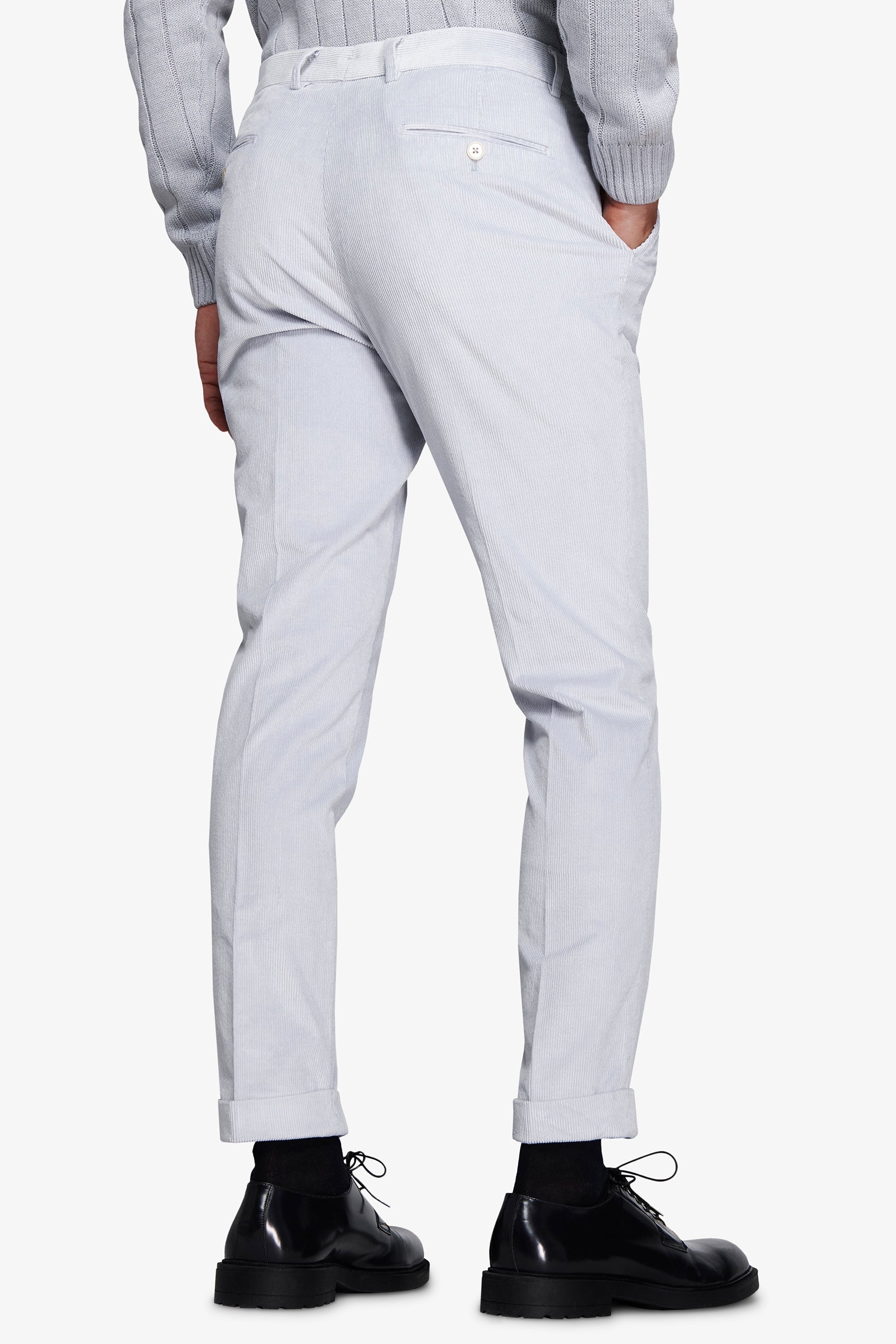 Pantaloni velluto a coste celeste-Dan John