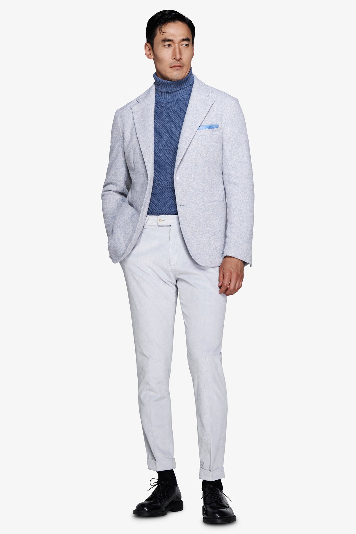 Giacca jersey melange celeste-Dan John