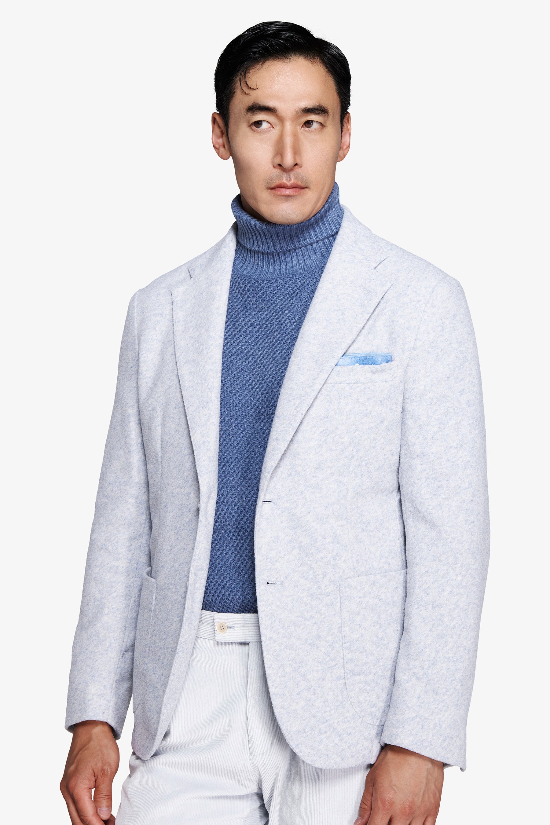 Giacca jersey melange celeste-Dan John