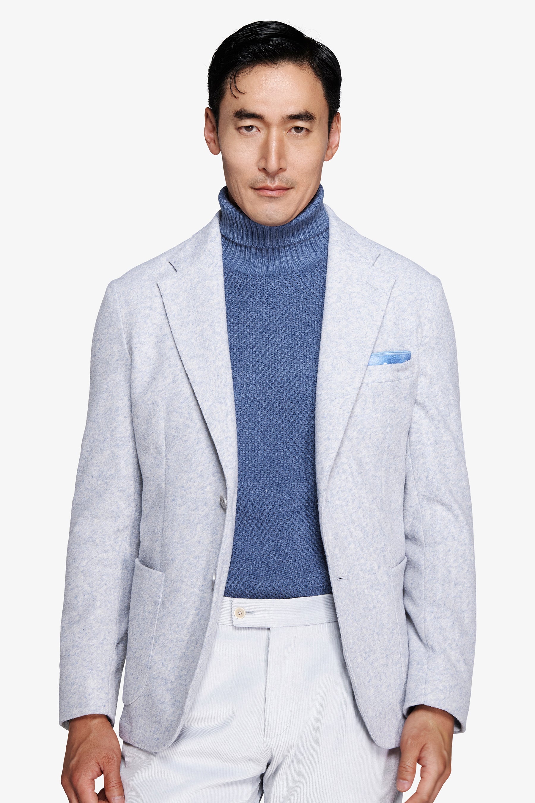 Giacca jersey melange celeste-Dan John