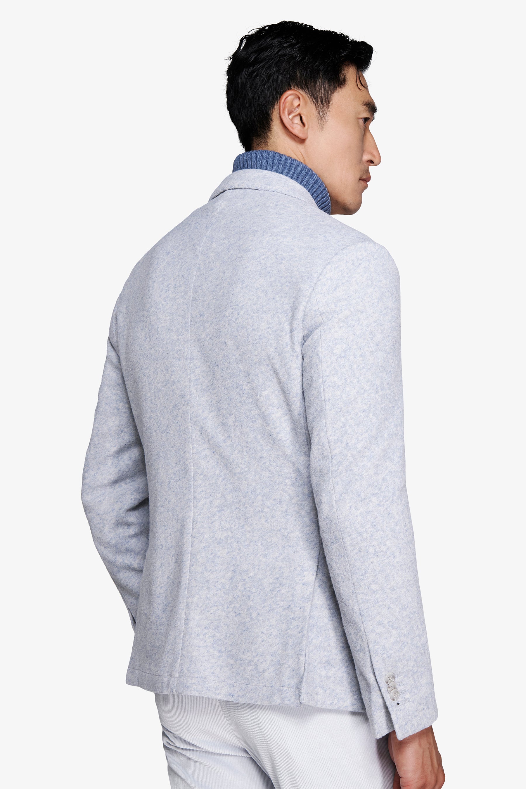Giacca jersey melange celeste-Dan John