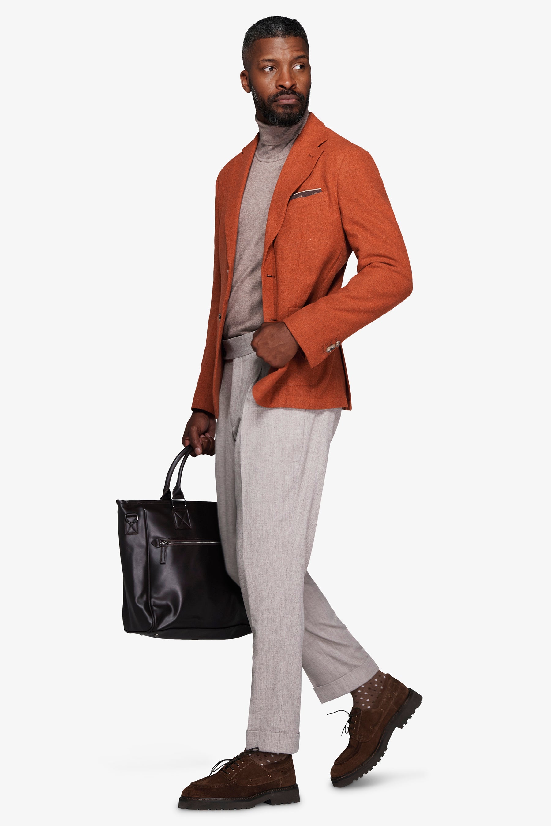 Giacca sfoderata melange arancio-Dan John