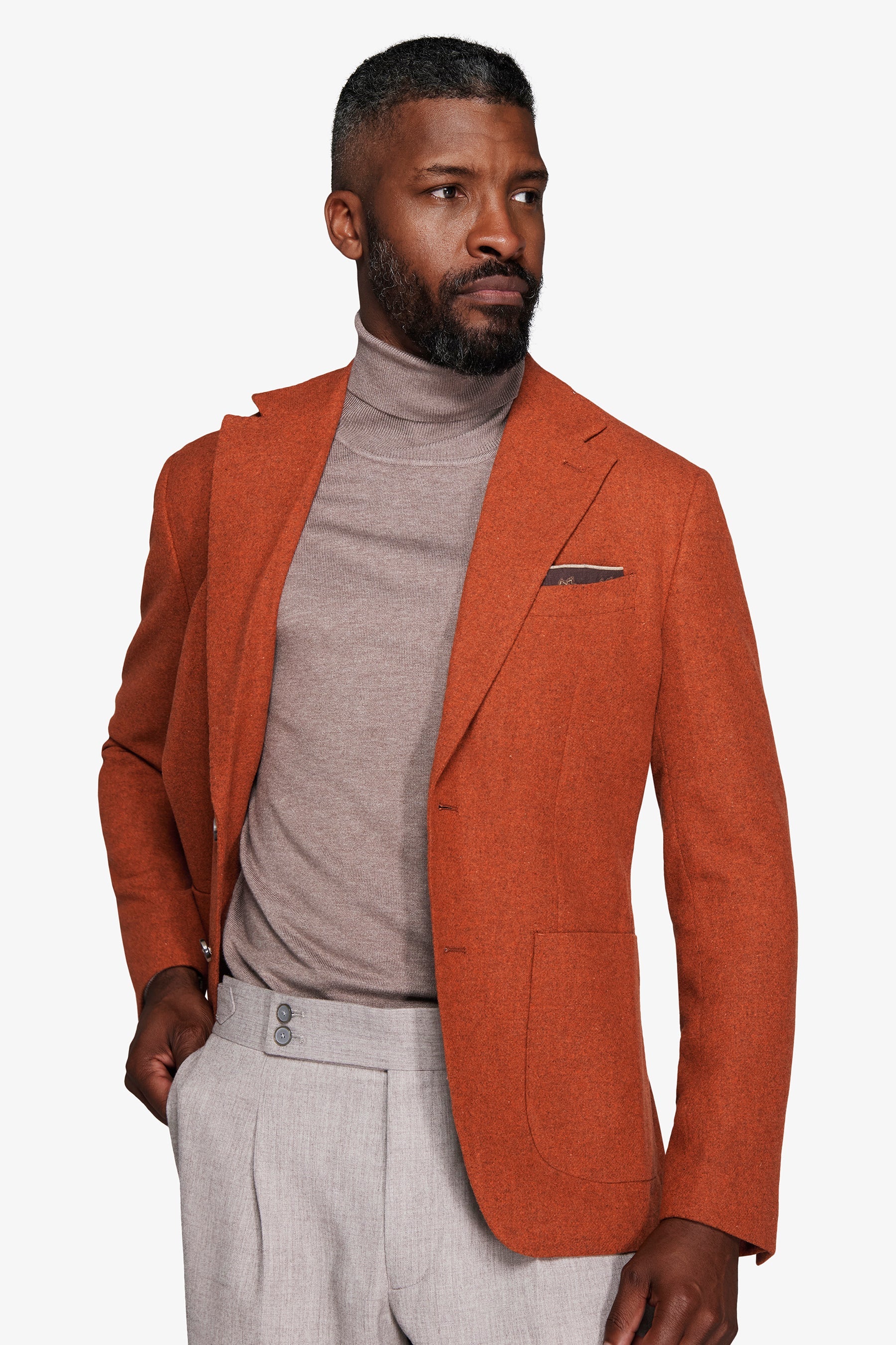 Giacca sfoderata melange arancio-Dan John