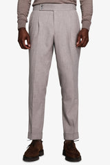 Pantaloni effetto flanella tortora-Dan John