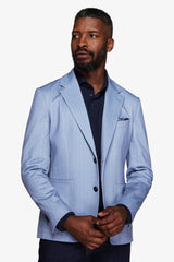 Giacca jersey Herringbone celeste-Dan John