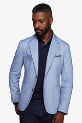 Giacca jersey Herringbone celeste-Dan John