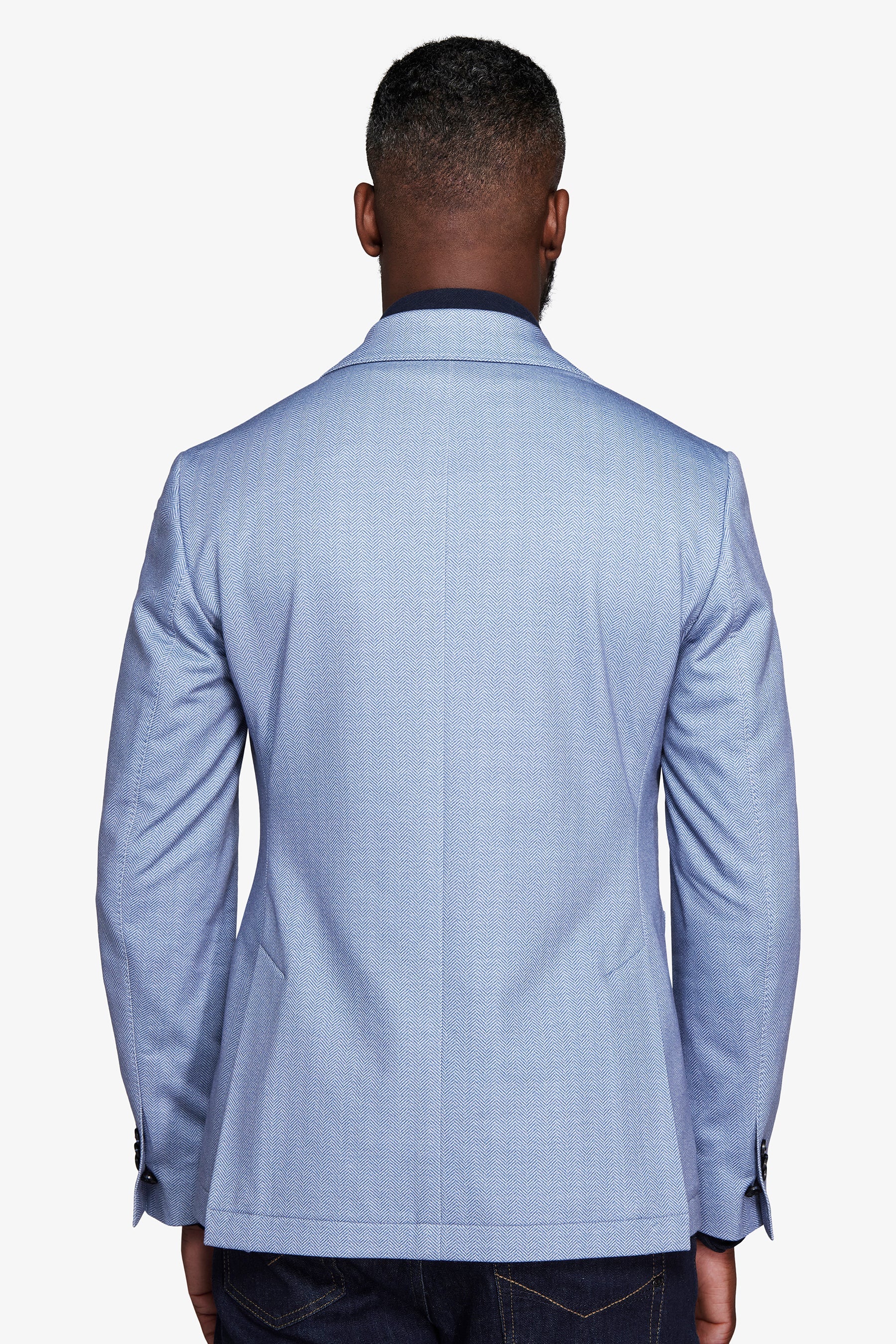 Giacca jersey Herringbone celeste-Dan John