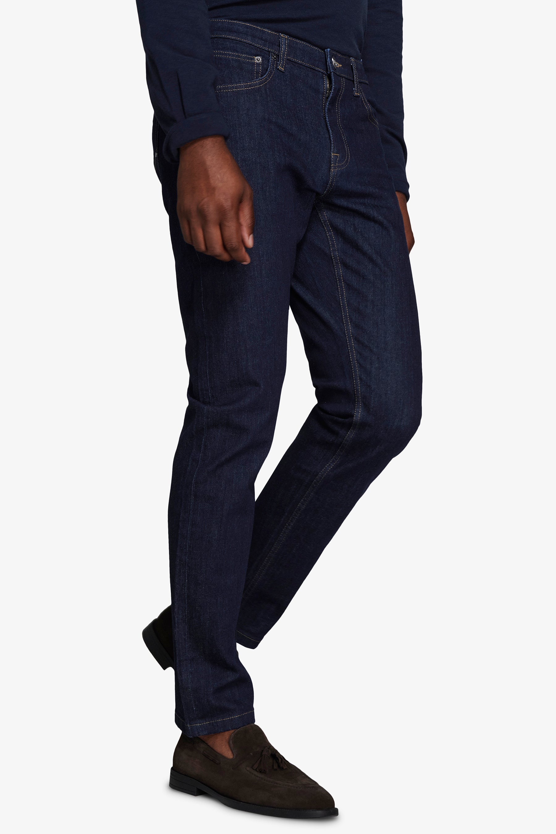 Pantaloni denim blu scuro-Dan John