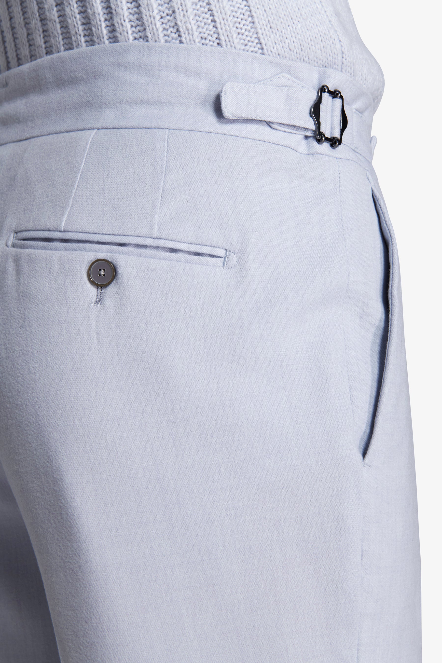 Pantaloni effetto flanella celeste-Dan John
