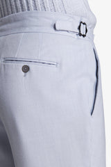 Pantaloni effetto flanella celeste-Dan John