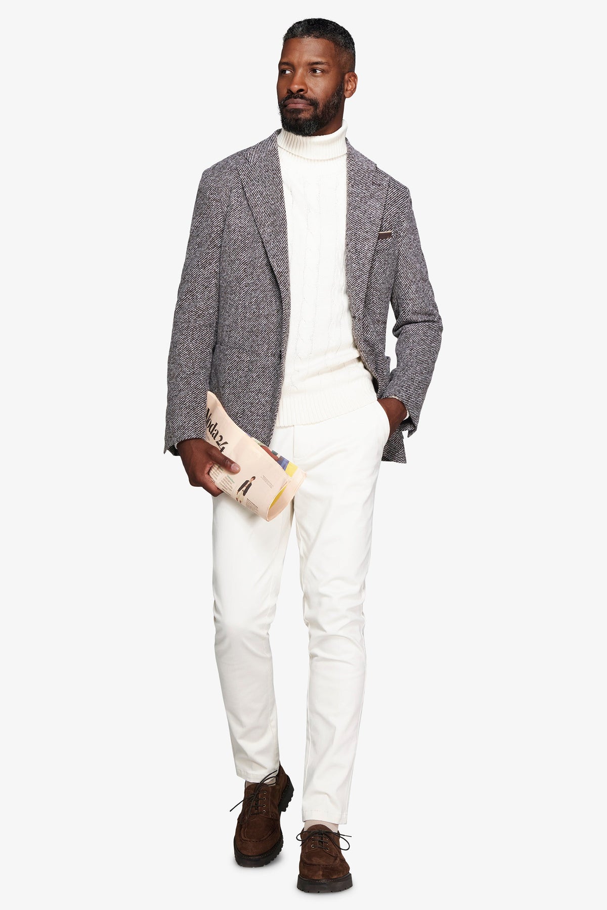 Giacca jersey diagonale tortora-Dan John