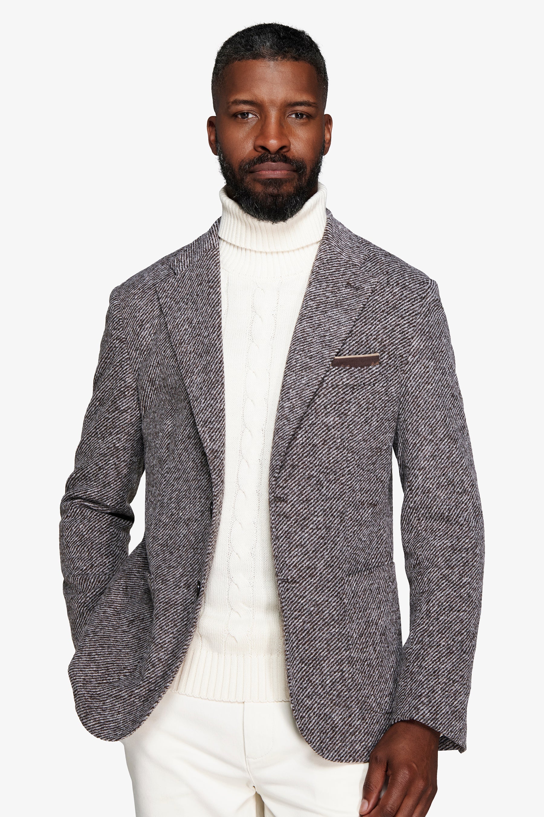Giacca jersey diagonale tortora-Dan John