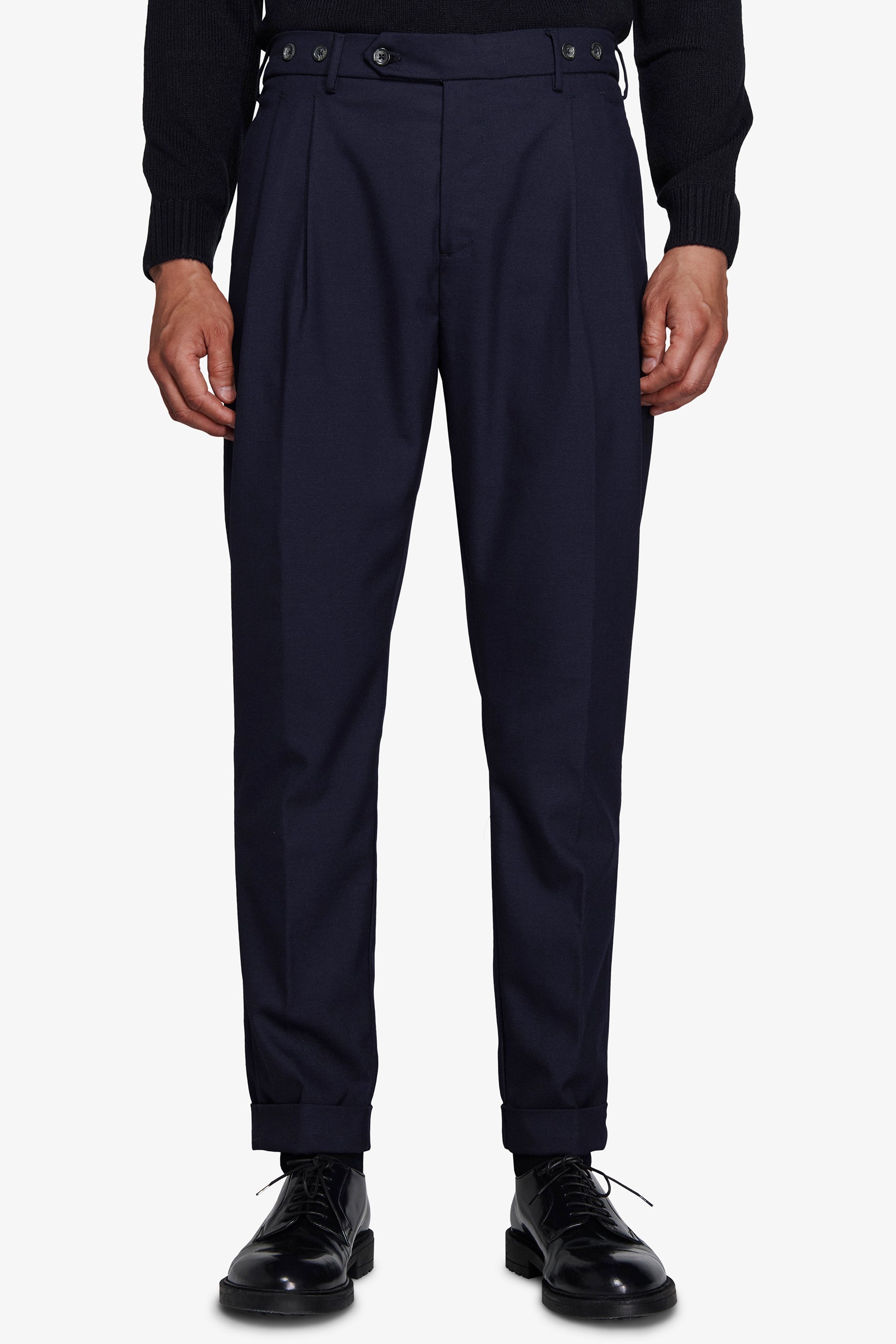 Pantaloni doppia pinces blu-Dan John