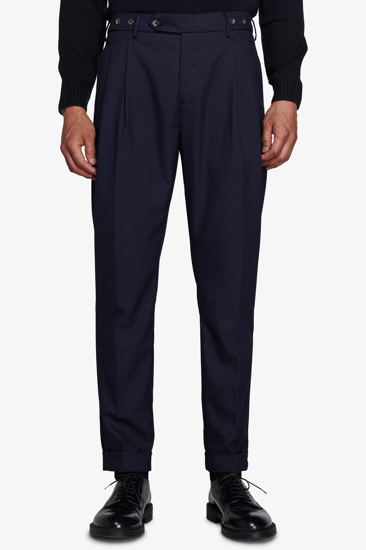Pantaloni doppia pinces blu-Dan John