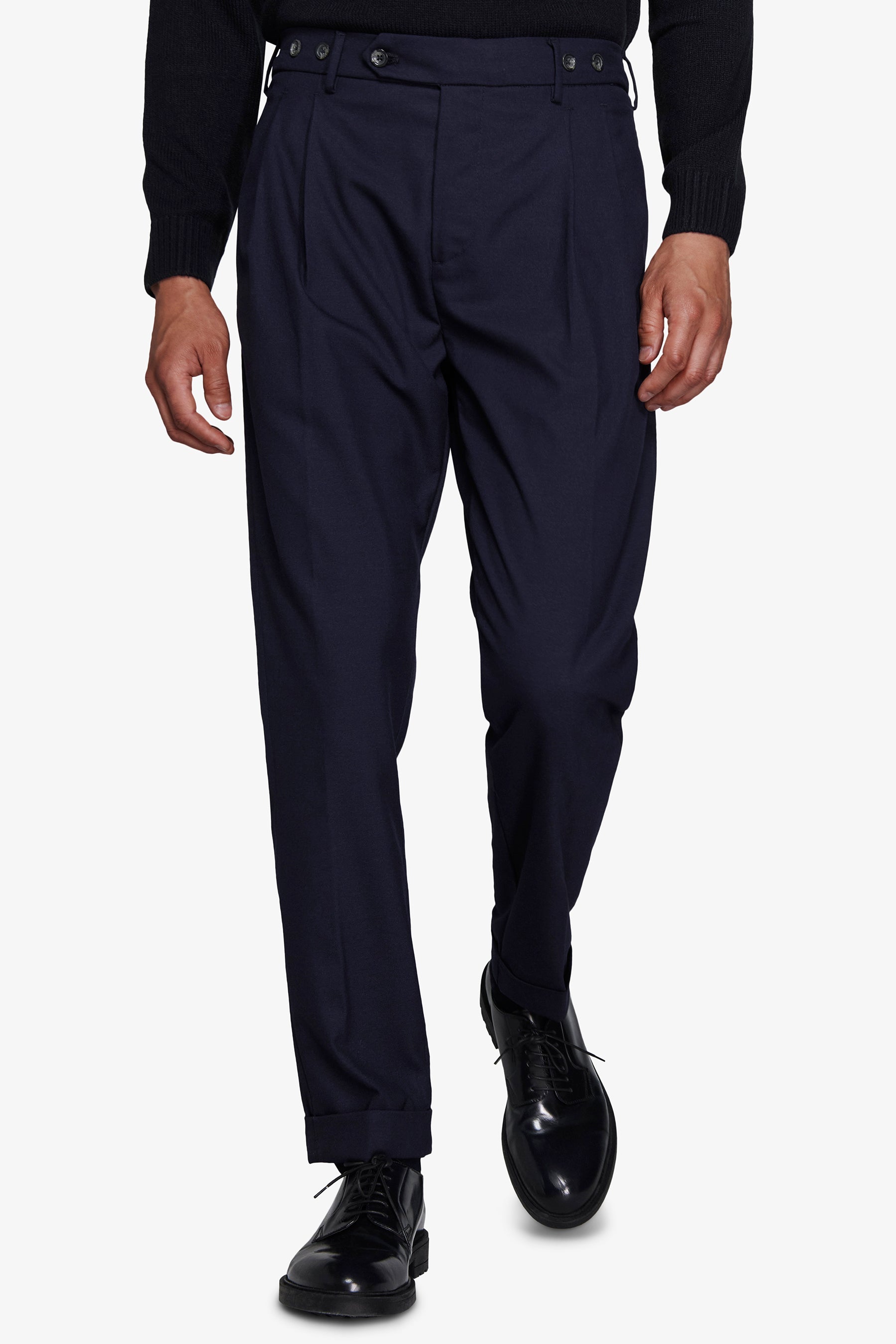 Pantaloni doppia pinces blu-Dan John