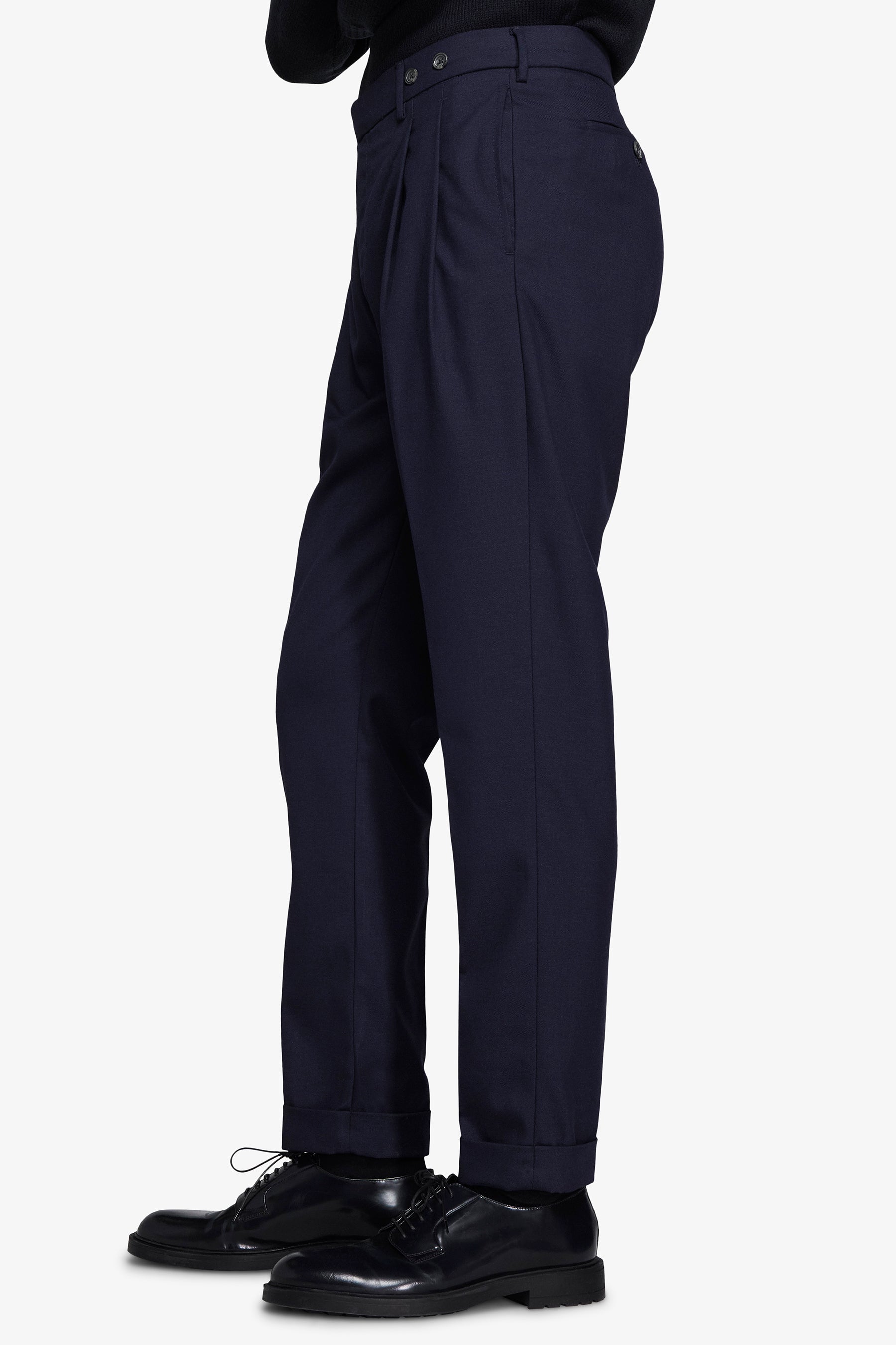 Pantaloni doppia pinces blu-Dan John