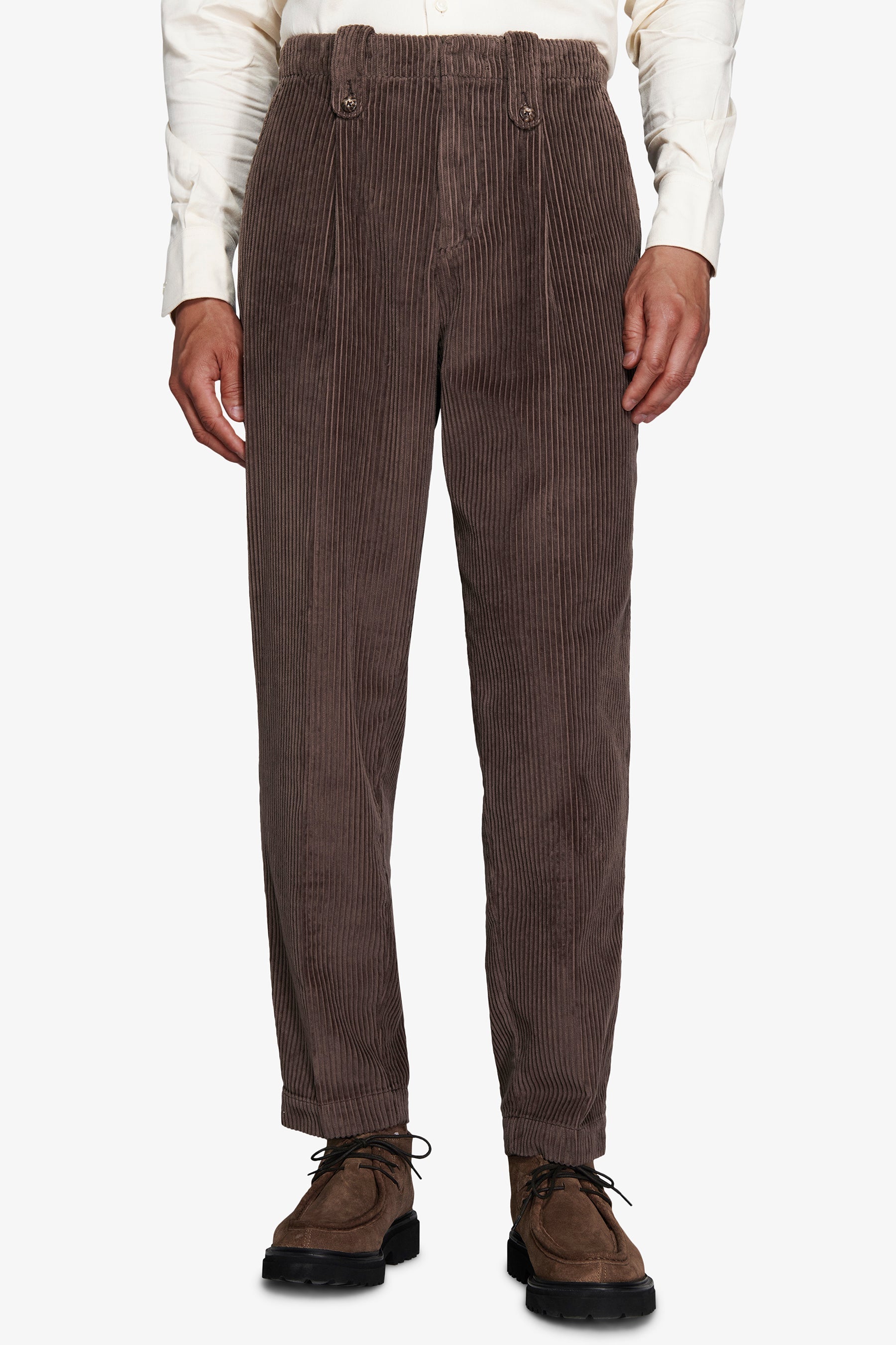 Pantalone in velluto costa larga tortora DNJ-Dan John