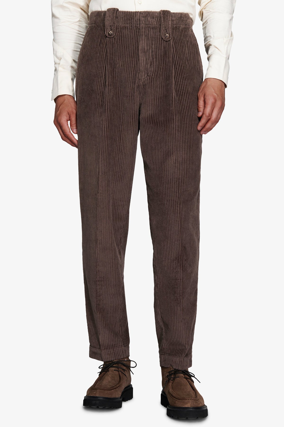 Pantalone in velluto costa larga tortora DNJ-Dan John