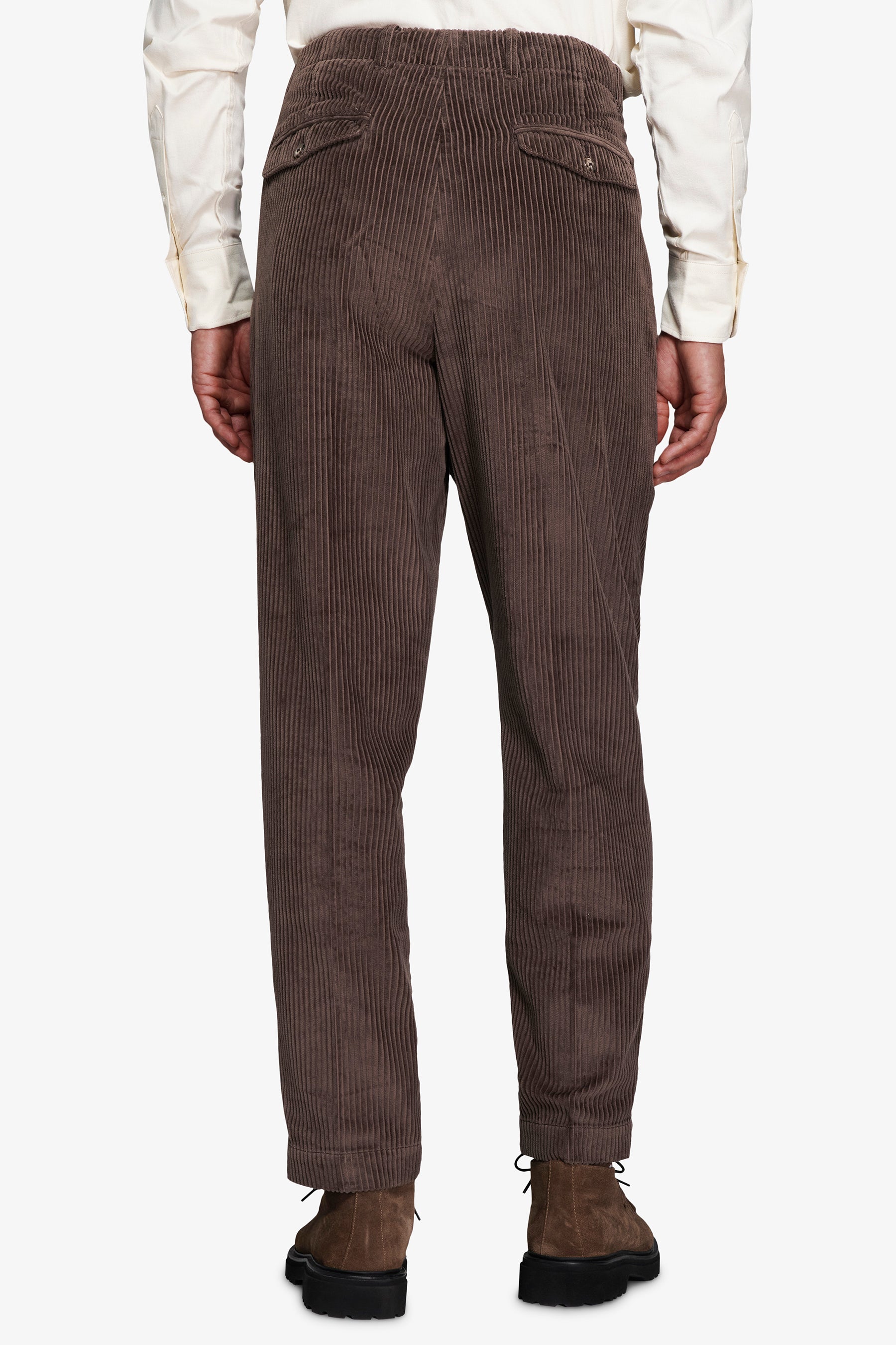 Pantalone in velluto costa larga tortora DNJ-Dan John