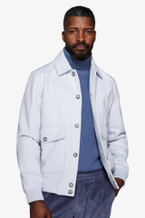 Bomber effetto flanella spigata celeste-Dan John