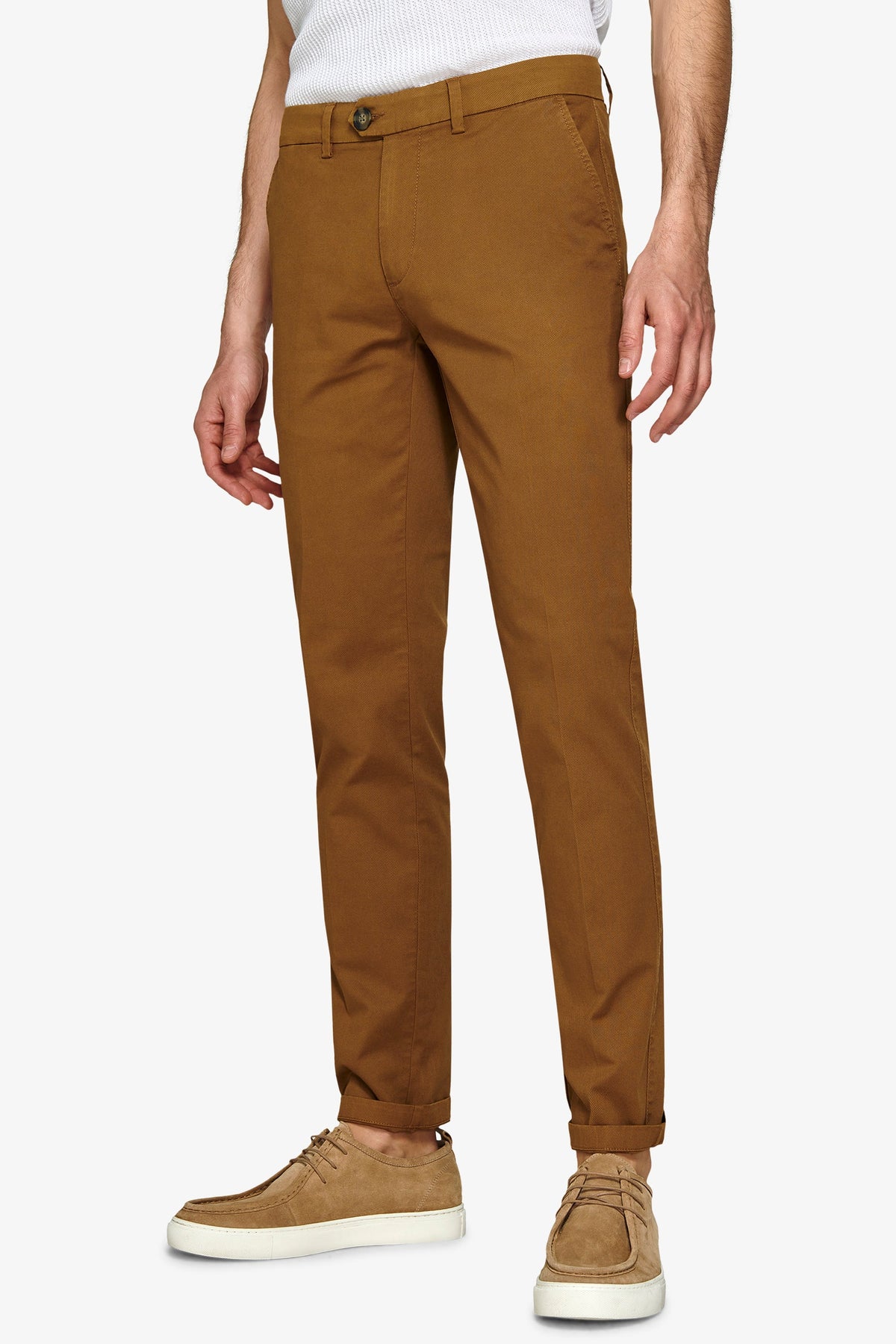 Pantalone chino cavalry stretch caramello