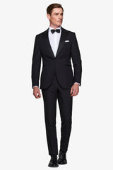 Black peak lapel tuxedo suit