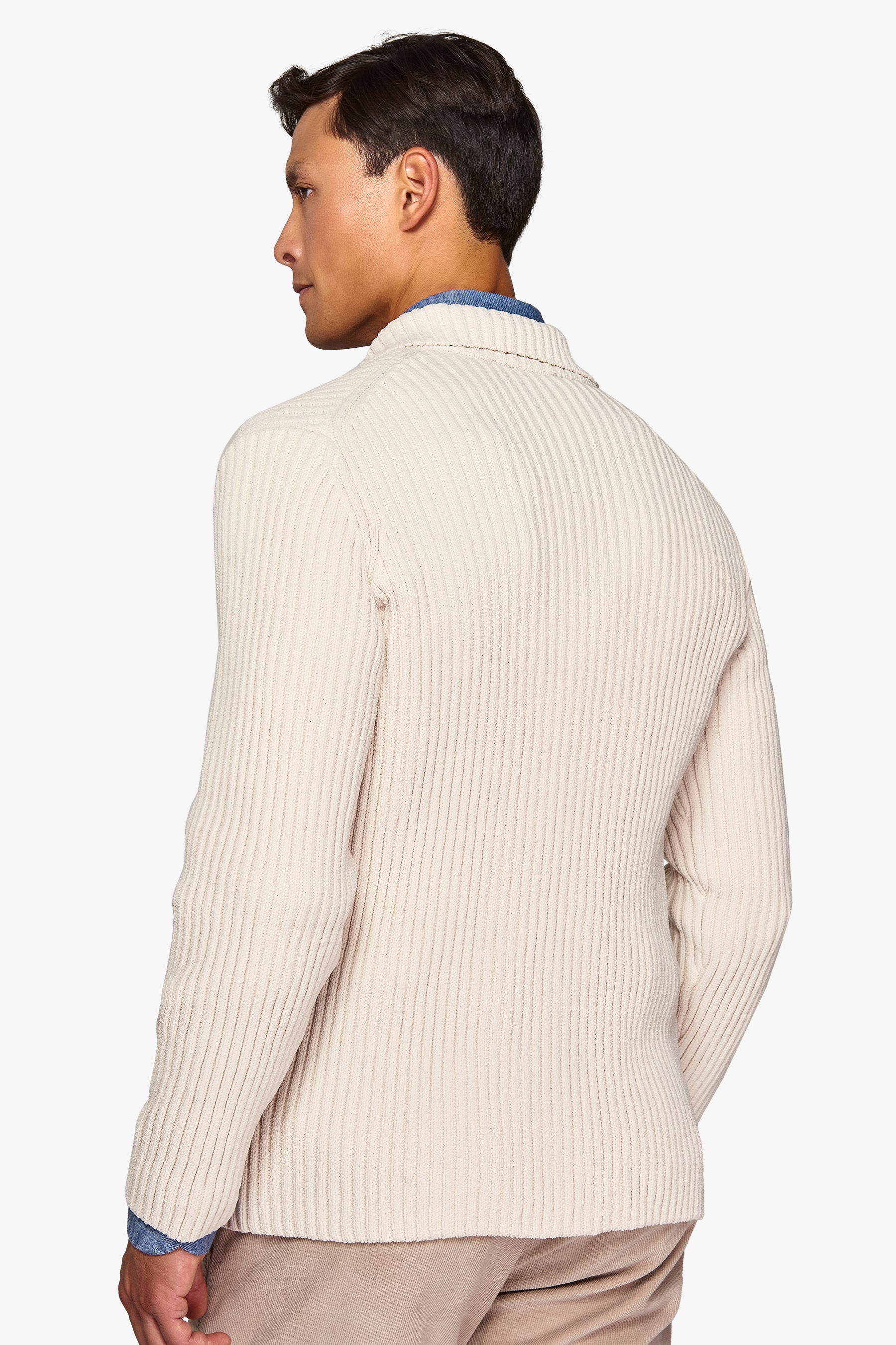 Blazer in maglia doppiopetto panna-Dan John