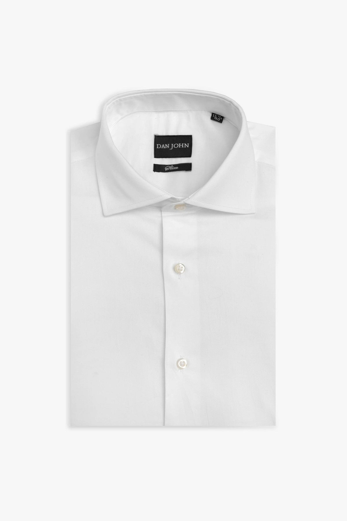 Slim Fit White Twill Plain Shirt