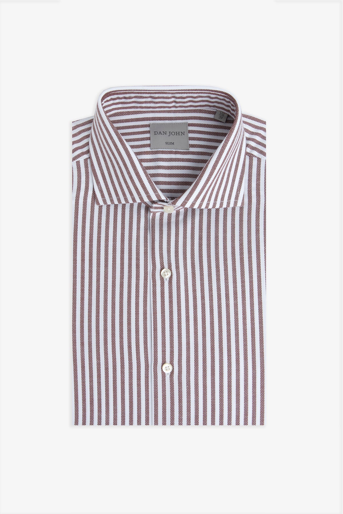 Camicia a righe operata coccio slim-Dan John