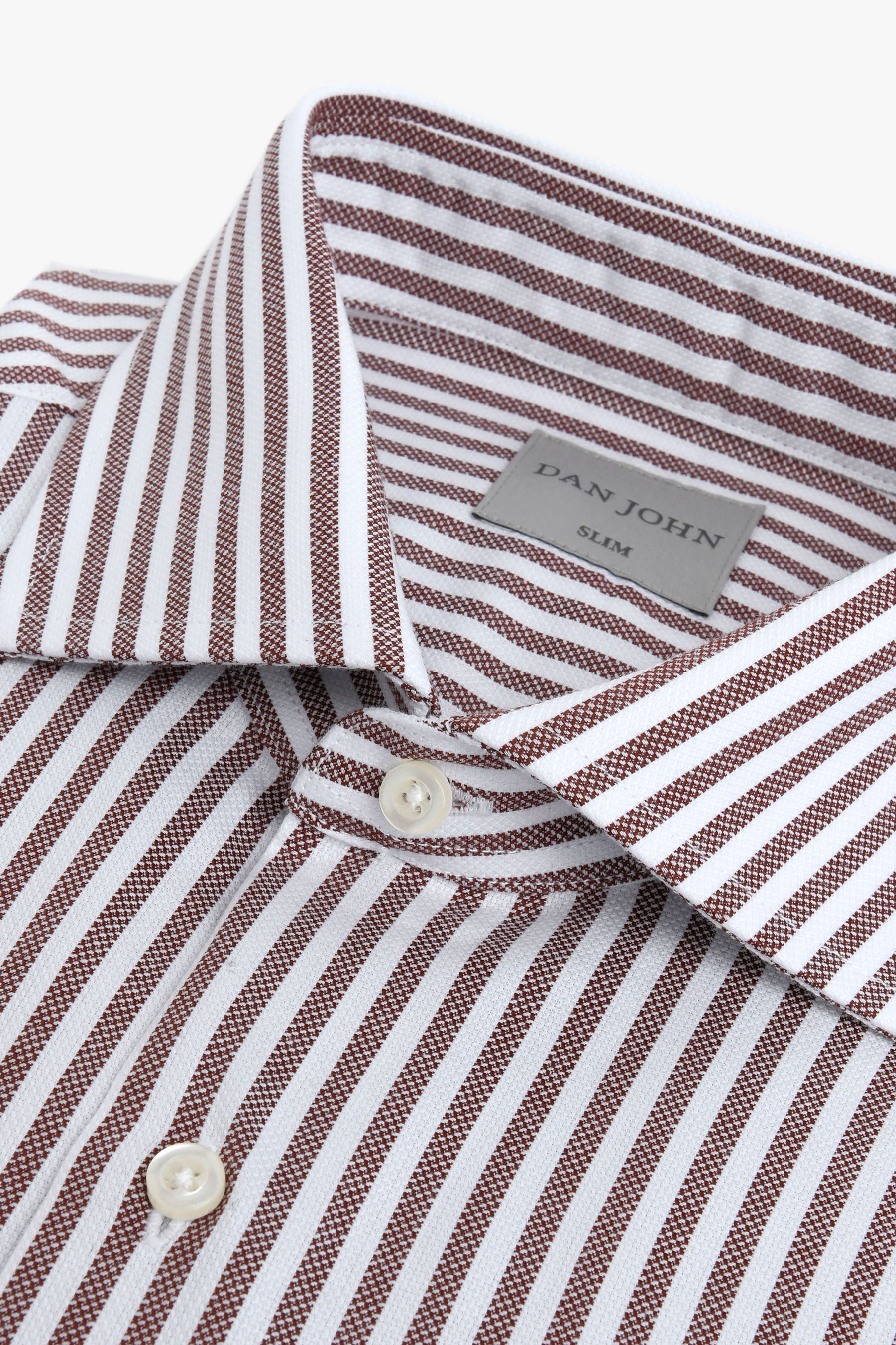 Camicia a righe operata coccio slim-Dan John