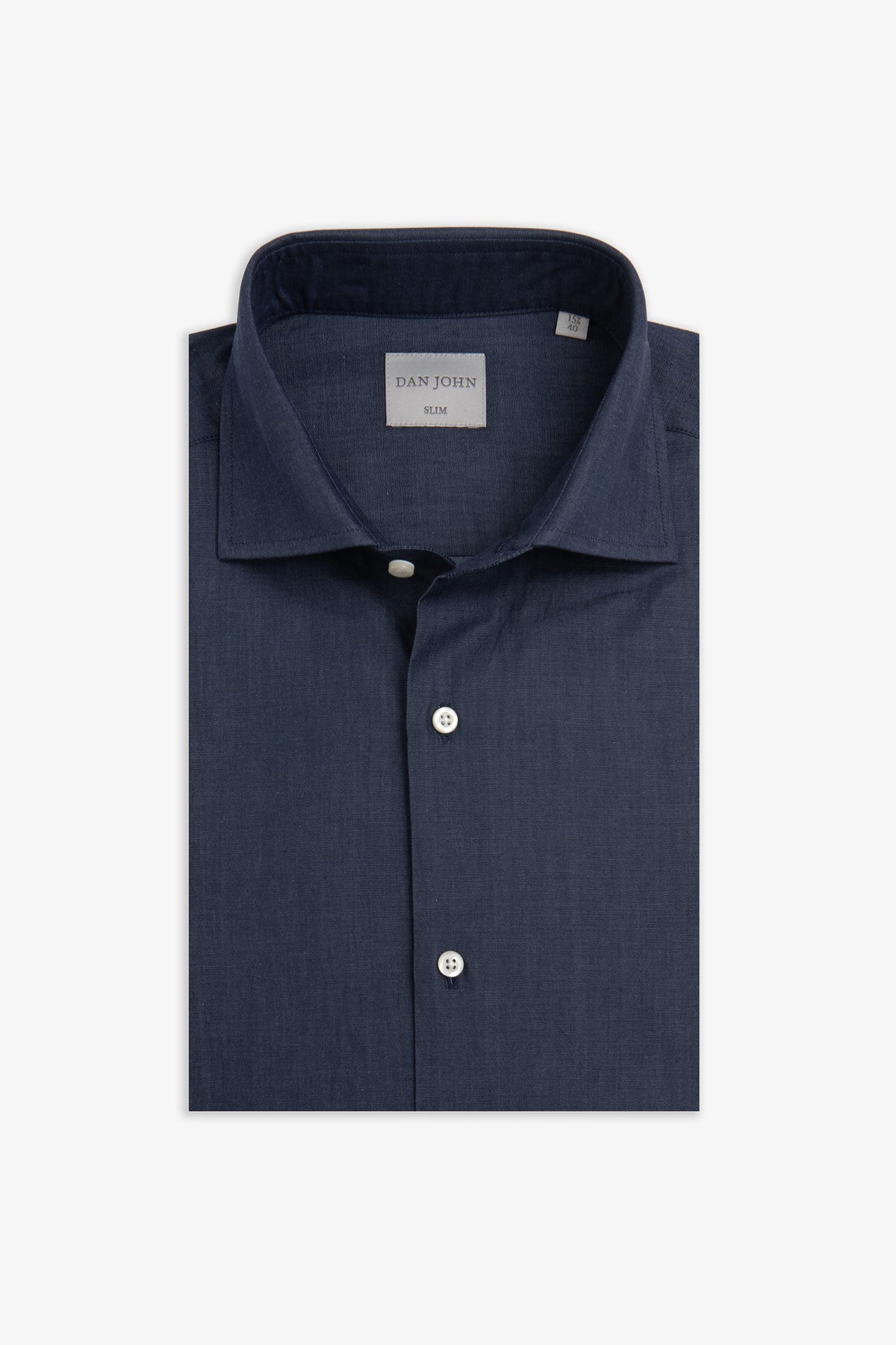 Slim denim effect gabardine shirt