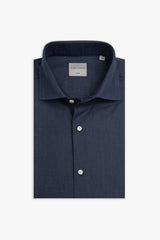 Slim denim effect gabardine shirt