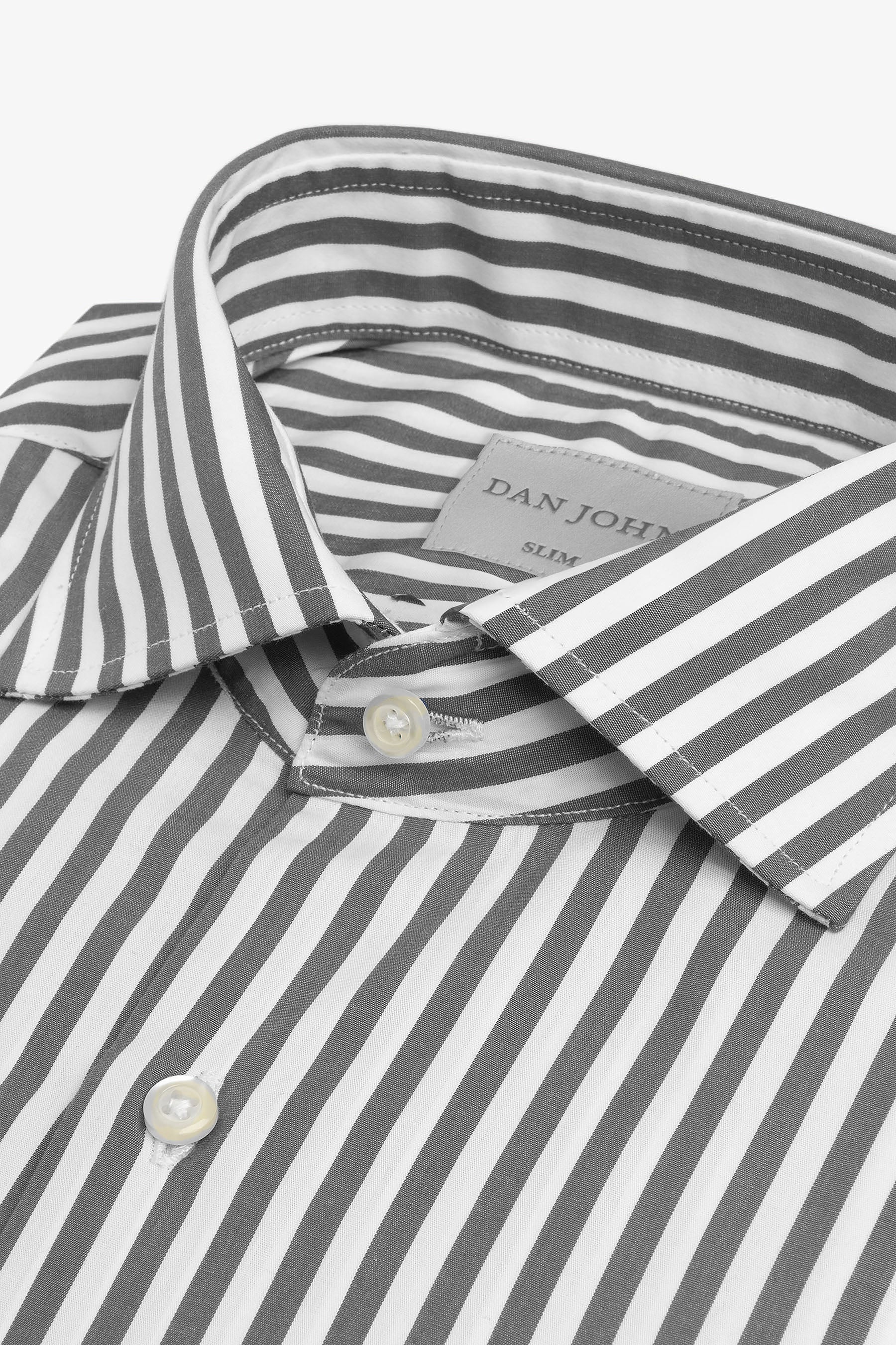 Camicia a righe medie grigia slim-Dan John