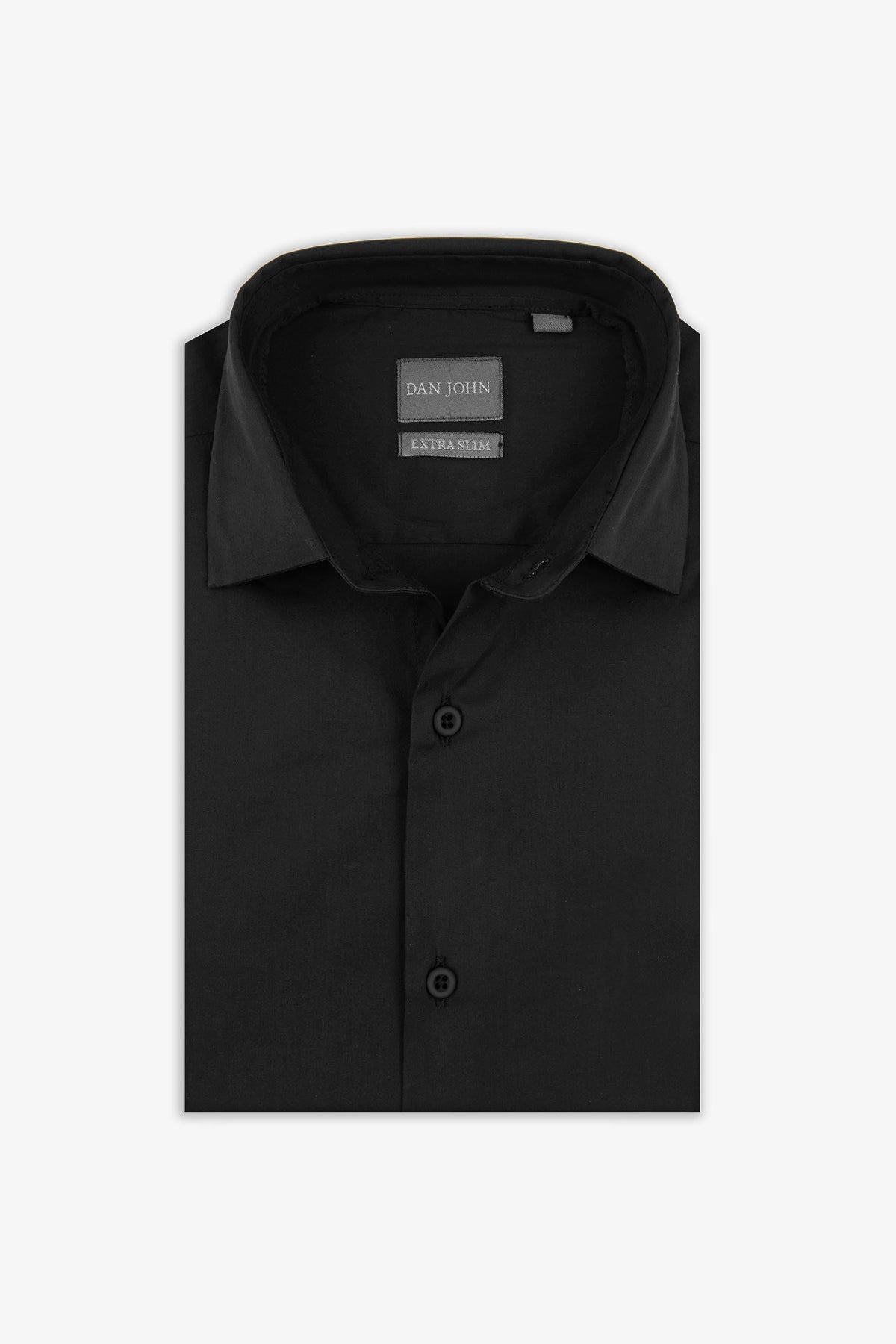 Slim plain black stretch shirt