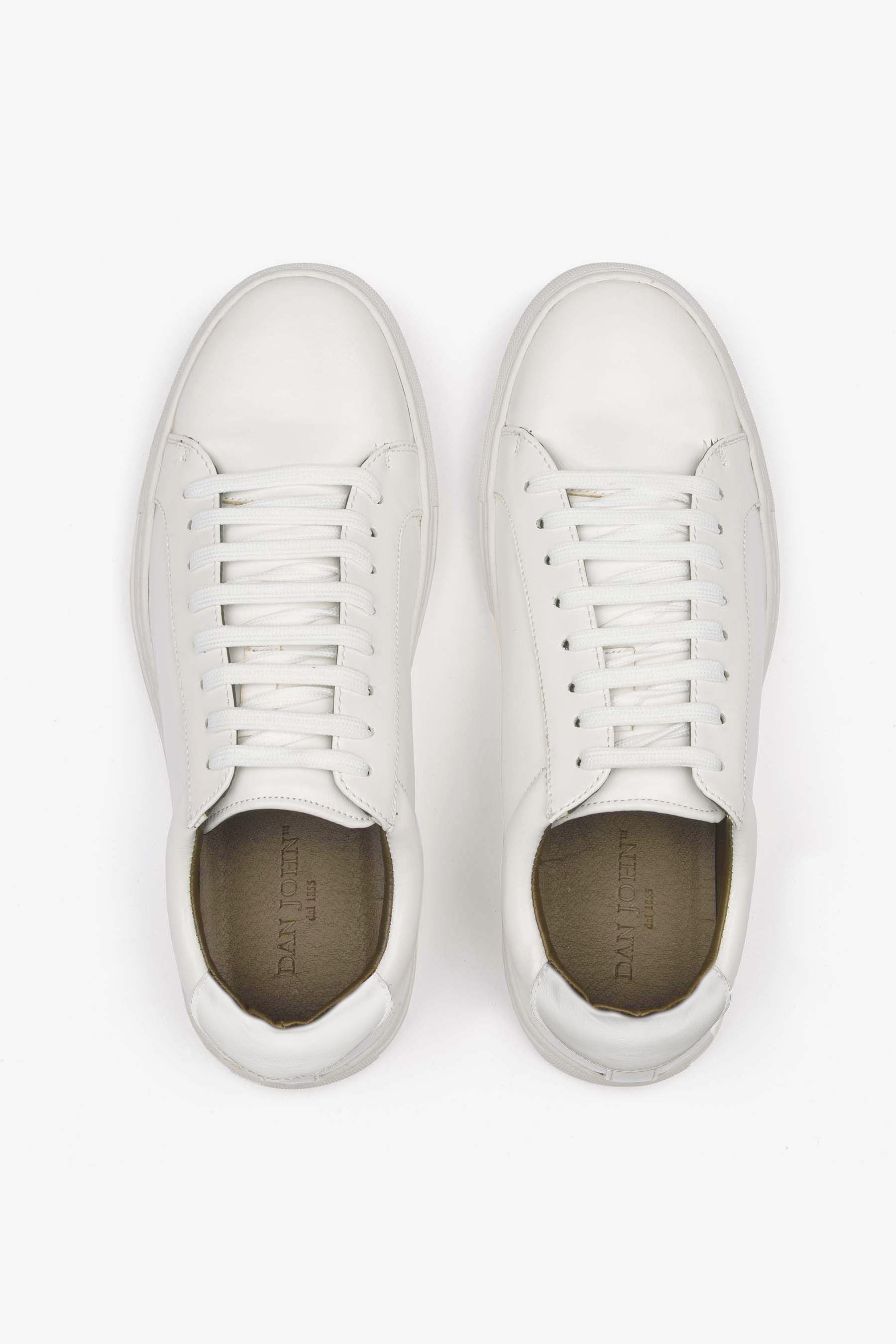 Cream eco-leather sneakers