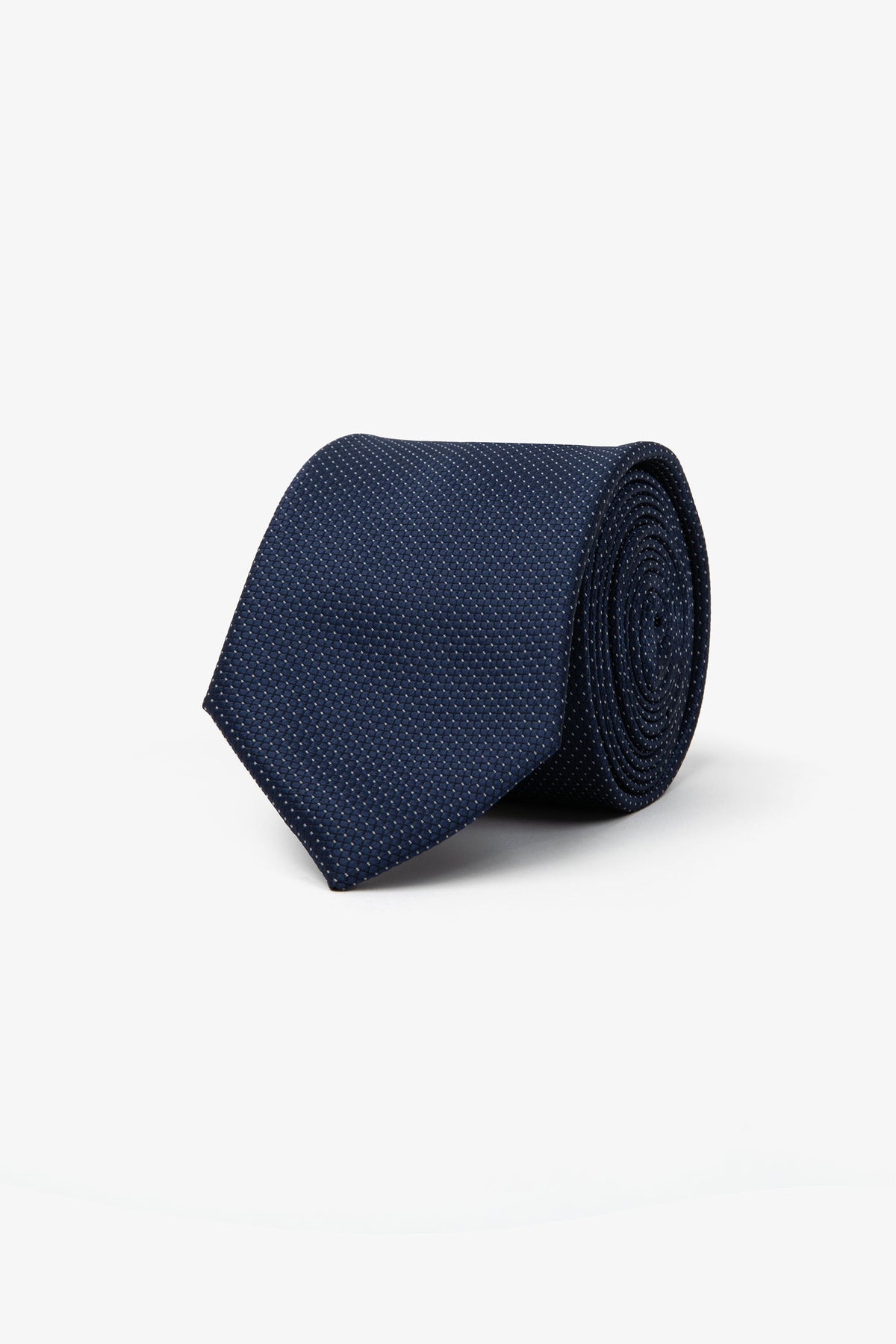 Navy pin tip tie