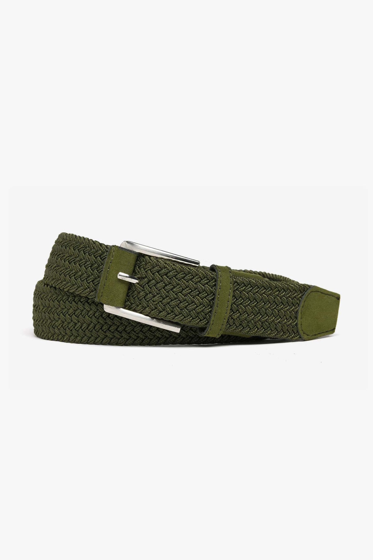 Green braided elastic sports belt