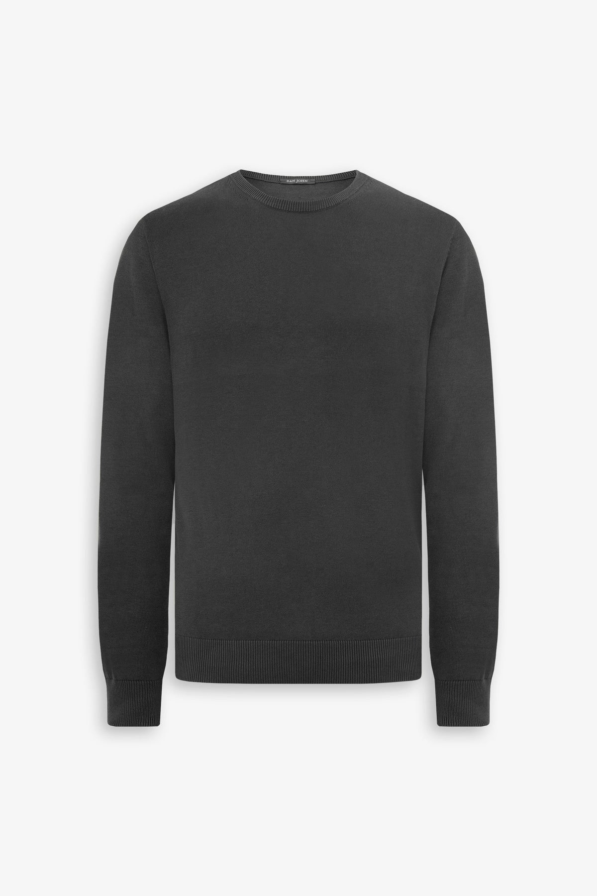 Black cotton crew neck sweater