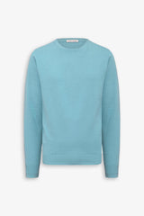 Maglia girocollo cotone turchese-Dan John
