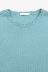 Maglia girocollo cotone turchese-Dan John