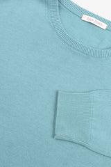 Maglia girocollo cotone turchese-Dan John