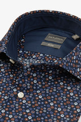 Camicia a fiori blu slim-Dan John