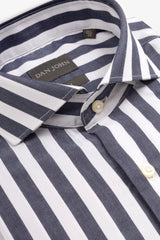 Camicia a righe larghe navy slim-Dan John