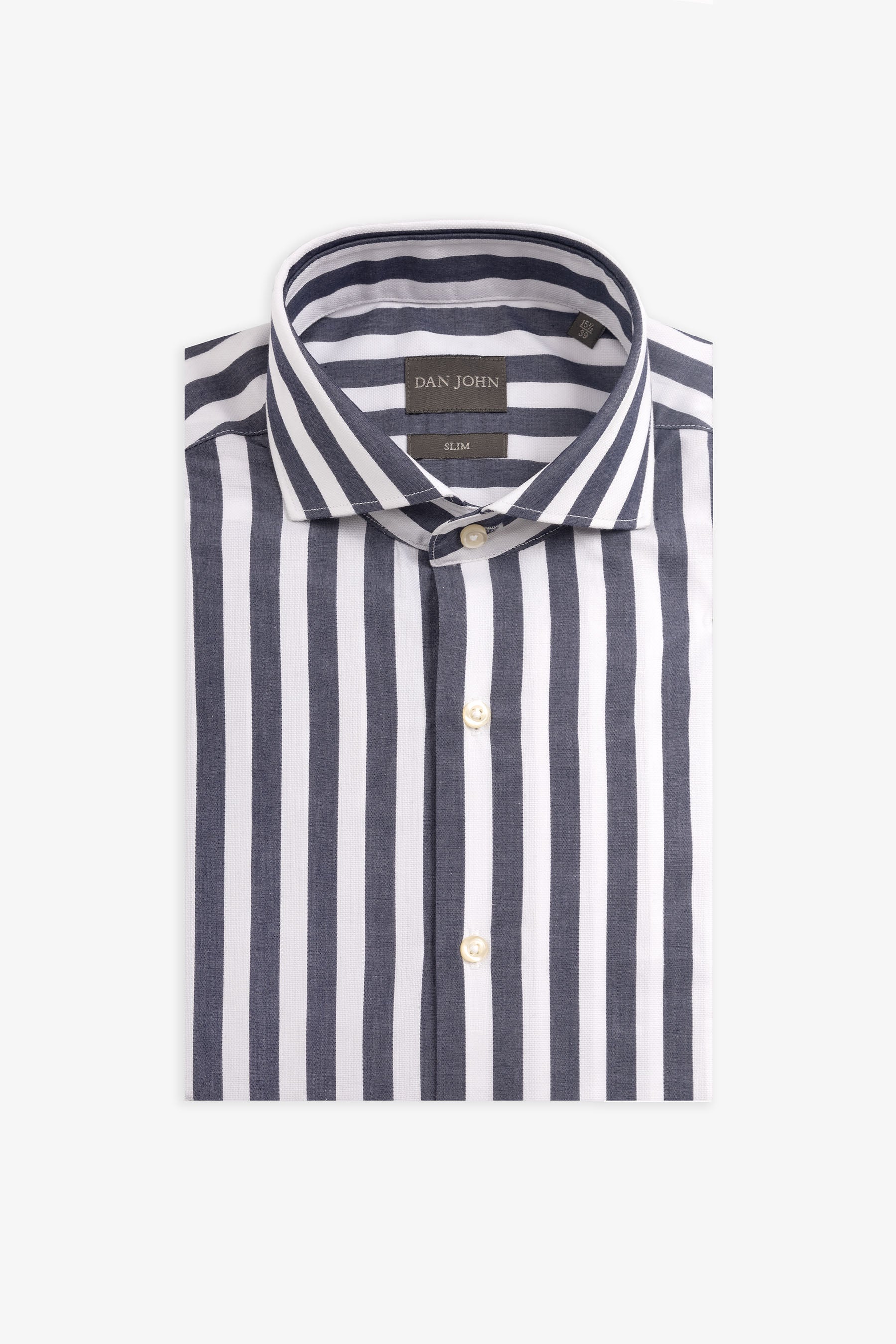 Camicia a righe larghe navy slim-Dan John