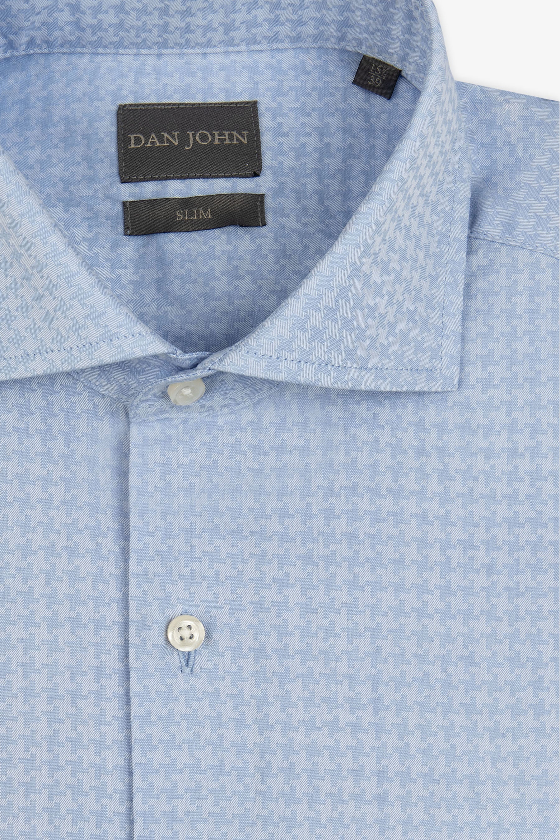 Camicia effetto pixel celeste-Dan John