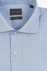 Camicia effetto pixel celeste-Dan John
