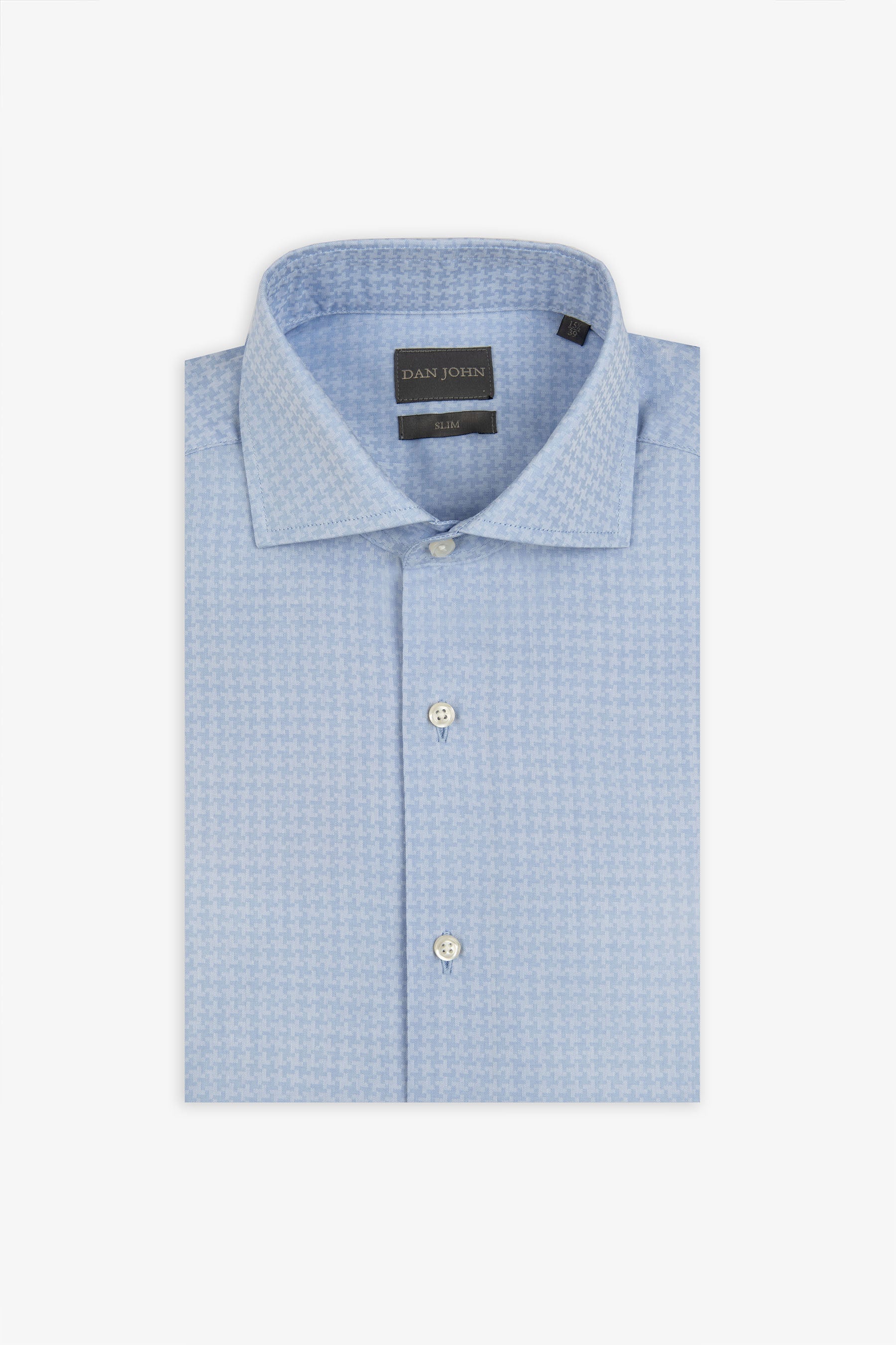 Camicia effetto pixel celeste-Dan John