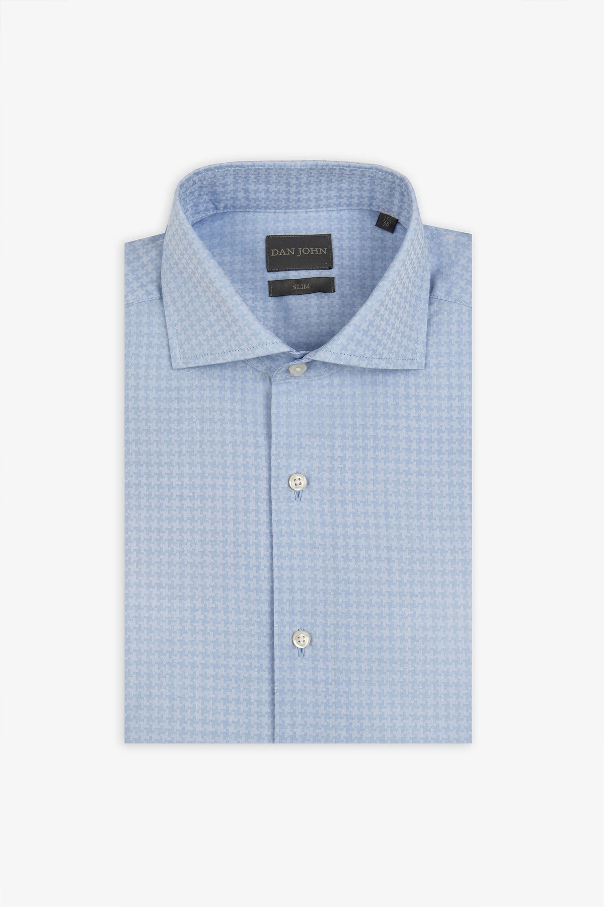 Camicia effetto pixel celeste-Dan John