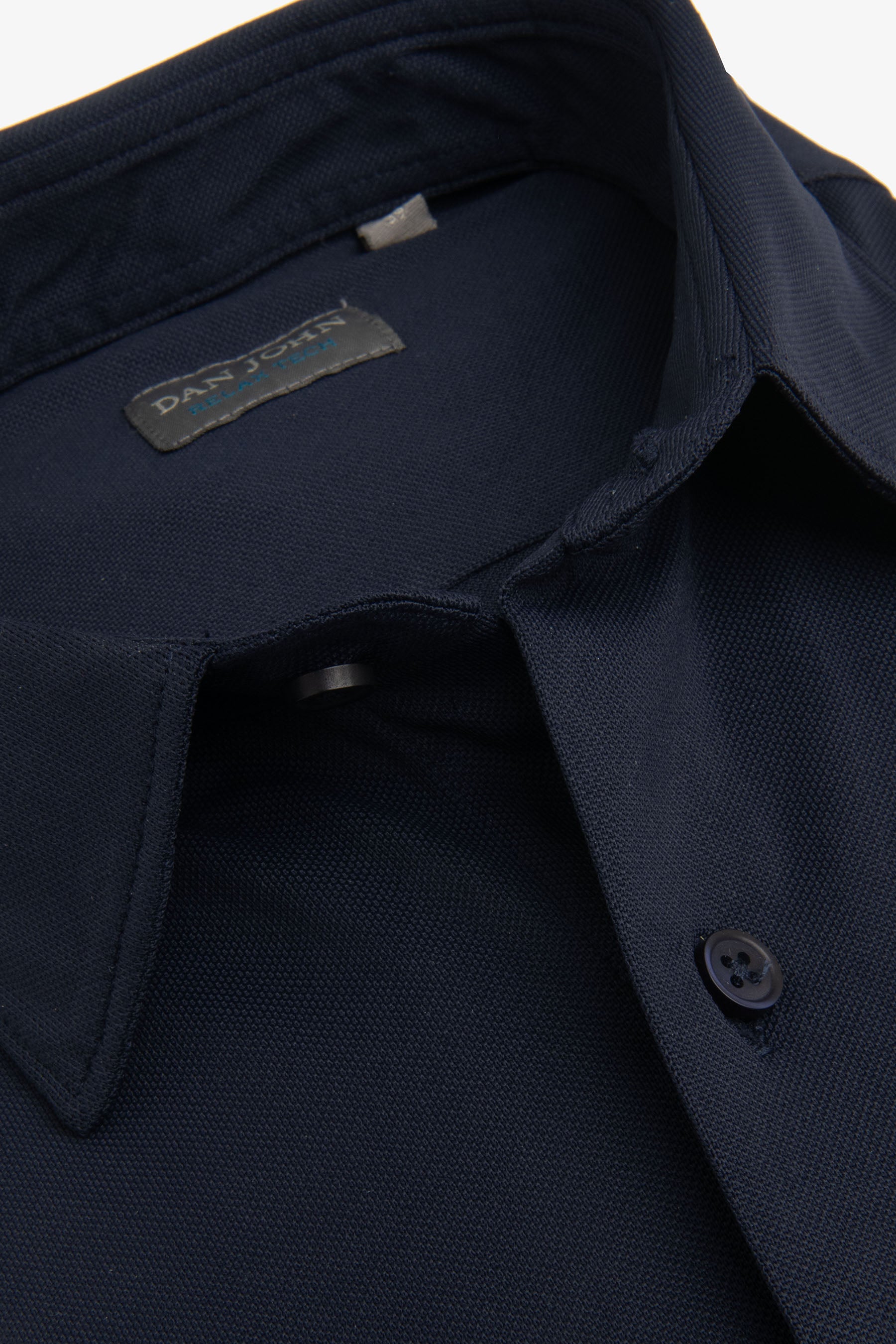Camicia in micro armatura stretch blu slim-Dan John