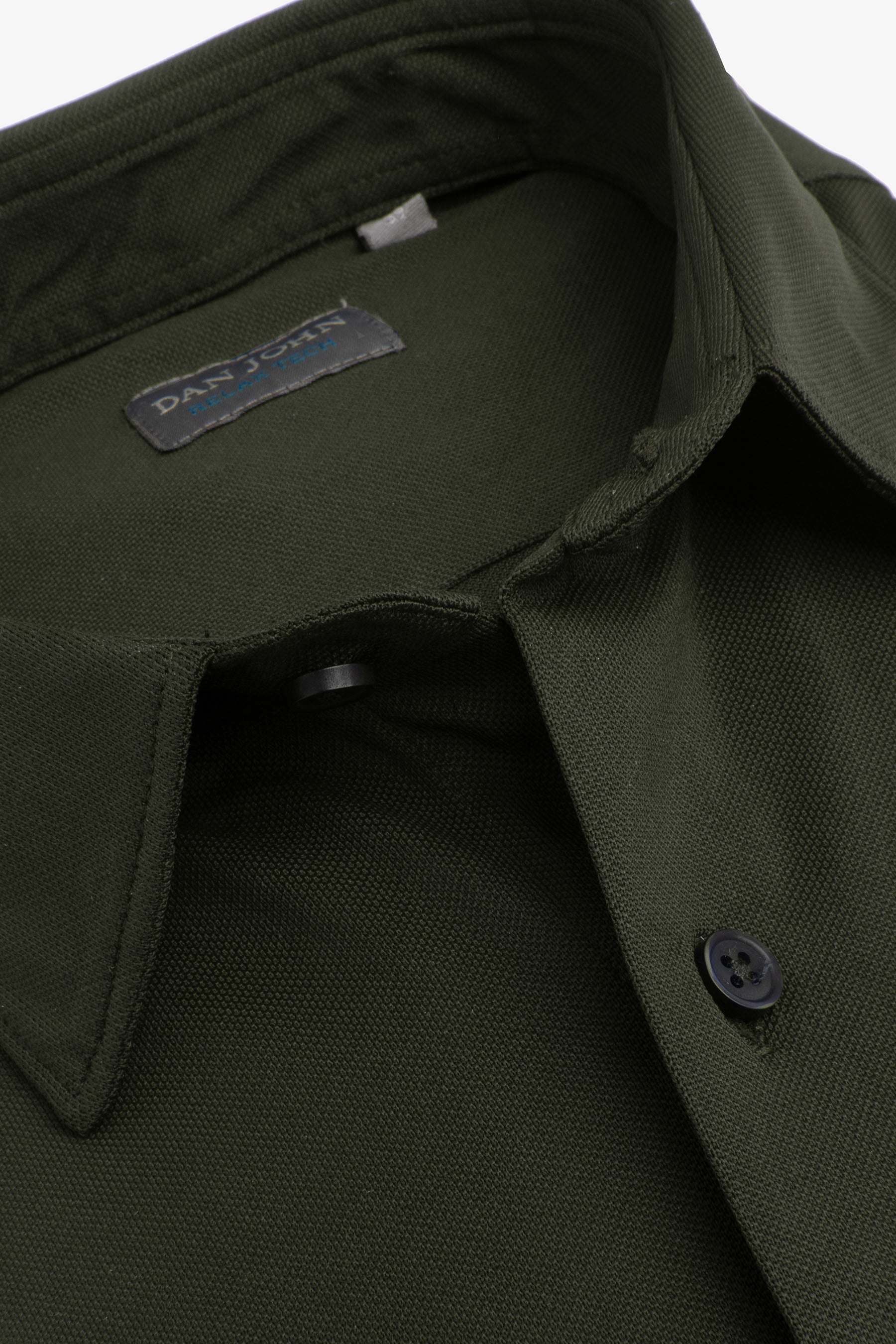 Camicia in micro armatura stretch verde slim-Dan John